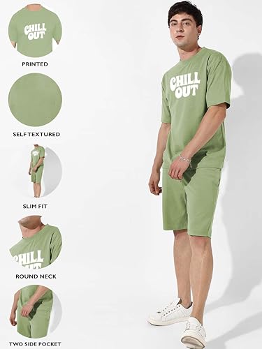 Image of Men's Co Ord Set || Pure Cotton Lycra Printed Night Dress for Men || Sleepwear Pajama Set for Men || Casual Home Wear Set || Shorts Pajamas Set || Night Suit for Adults