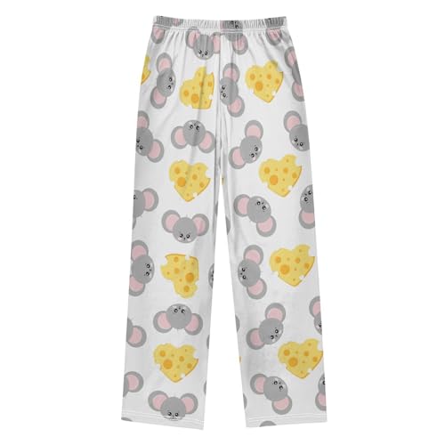 Mouse and Cheese Boys Pants Boys Athletic Pants Long Pant for Boywith Pockets Wide-Leg Size 6-14Y2