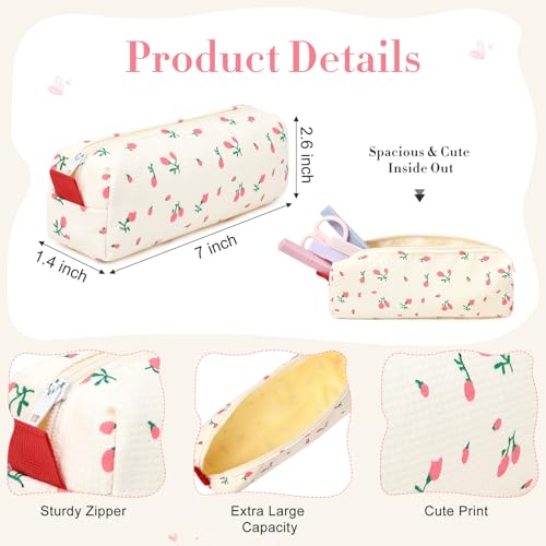 6 Pcs Makeup Bag Preppy Cosmetic Bag Bulk Floral Makeup Pouch Personalize Travel Toiletry Bag Organizer Cute DIY Makeup Brushes Storage Bag for Women3