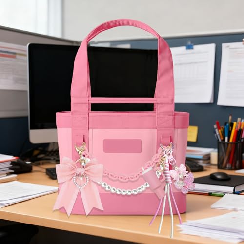 Image of Tote Bag Accessories for YETI Camino 20 /35 /50 Bogg Bags Pearl Bow Pink