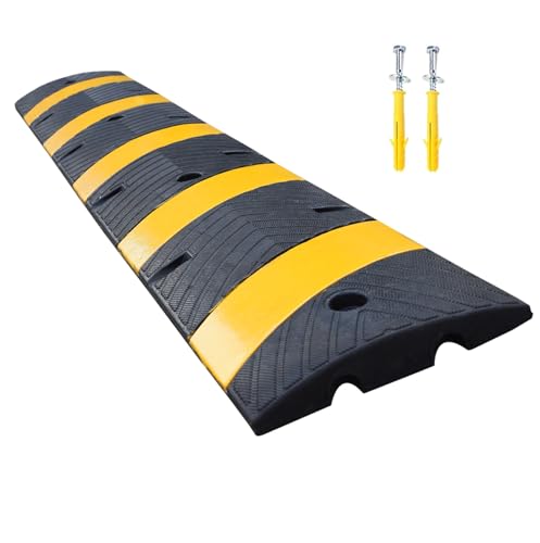Image of BESEA 72 inch Rubber Speed Bumps for Driveway, Heavy Duty 22000 LBS