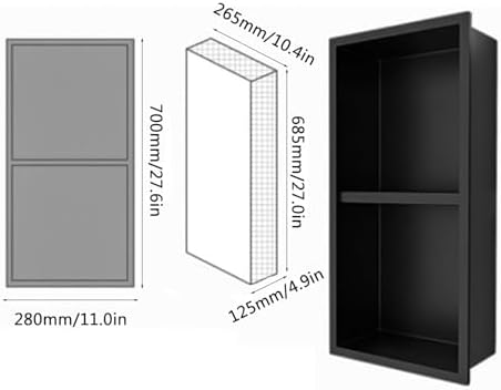 Stainless Steel Recessed Shower Niche - Double Shelf Alcove for Bathroom Storage & Shower Organization, Durable Wall-Inserted Design, Modern Upgrade for Home Decor