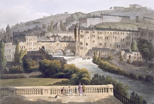 Affiche Pont de Pulteney Claude Nattes grand tableau salon et bureau élégant