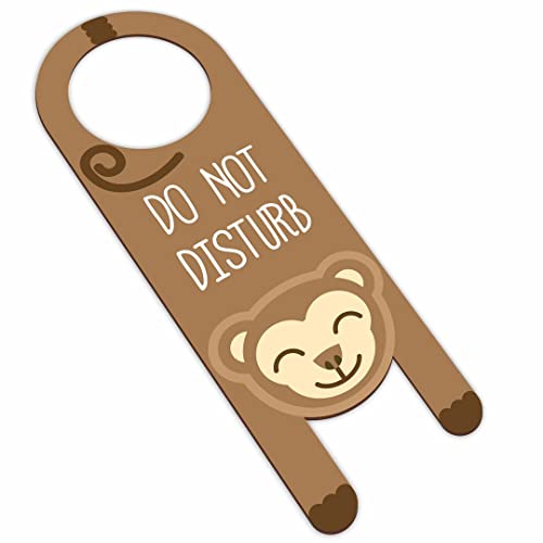 Image of KREEPO Do Not Disturb Monkey Shaped MDF Door Sign Hanger Size(24cm x 8.5cm) kr56
