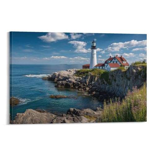 Photo sur toile phare côtier tableau mural salon et chambre 30x45cm