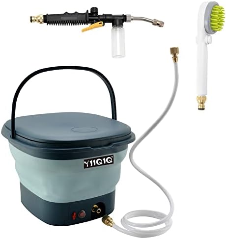 YIIQIQ Outdoor Shower Kit,Portable Shower for Camping,Camping Showers with Portable Shower Bucket/Shower Bag/Battery Powered Water Pump/Baby Shower Head for Indoor Shower Dog Shower Collapsible