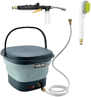 YIIQIQ Electric Pressure all-in-one shower system,4.8 Imperial Gallons Collapsible Shower,Portable Outdoor Camping Shower and Rinse Kits for Surfing,Diving,Fishing,Road Trip,Caravan Trip,Pet Shower