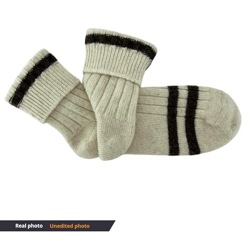 Image of 92% Merino Wool Socks Crew Cozy Heavyweight Home Travel Outdoor Super- Soft Socks, 100% Made in Mongolia