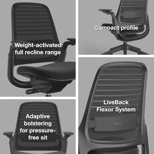 Image of Steelcase Series 1 Ergonomic Office Chair, Carpet Floors, Royal Blue