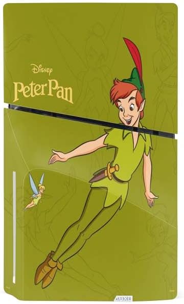 Miniatura 3 de Skinit Calcomanía para juegos compatible con consola delgada de PS5, diseño de retrato de Peter Pan y Tinker Bell de Disney con licencia oficial
