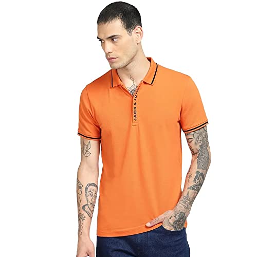 Image of Jack & Jones Printed Cotton Slim Fit Mens Polo T-Shirt