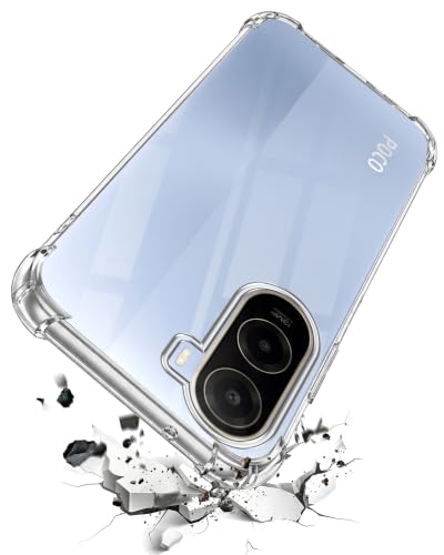 Image of Jkobi Shockproof Crystal-Clear Back Cover for Poco C81 5G (Anti Yellow Case | Drop & Camera Protection | Hard Polycarbonate)
