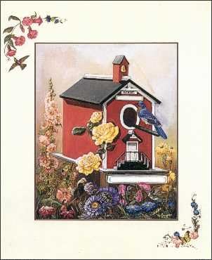 Red Birdhouse Paper Tole 3D Decoupage Craft Kit Size 8x10 inches