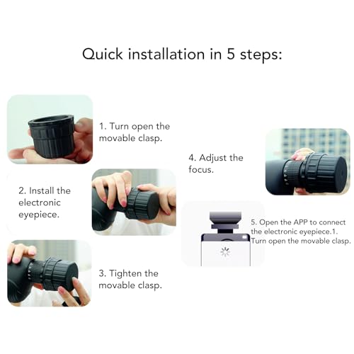 Câmera Ocular de Telescópio Eletrônico WiFi 2MP, Portátil, Suporta No Máximo 128 GB para Monocular,