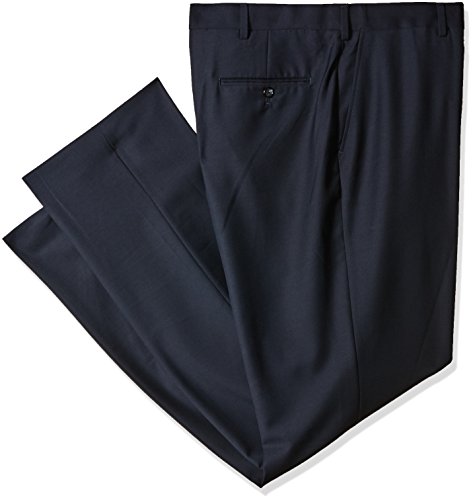 Palm Beach Men's Expander Plain Dress Pant, Navy, 28W Short