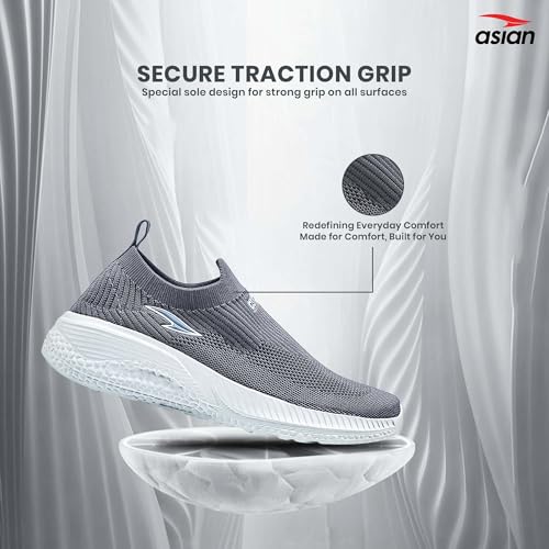 Image of ASIAN Storm-41 Walking Shoes for Men | Lightweight Slip-On Sneakers with Arch Support, Memory Foam Cushion & Breathable Mesh Upper | Comfortable Shoes for Walking & Travel