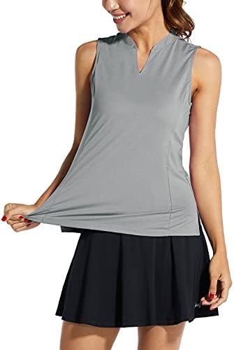 BALEAF Women’s Sleeveless Golf Tennis Shirts Lightweight Quick Dry UPF 40+ V-Neck Tank Tops Polo