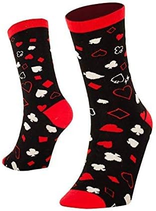SOCK STELLARSockStellar Mens Cotton Socks | crew length funky colourful quirky socks | cards socks -Poker Edition (Colour : red, black | crew length Size 6-11)