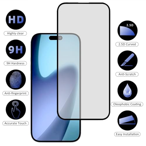 Image of amazon basics Tempered Glass Screen Protector Compatible with iPhone 17 Air Transparent Protective Film [Mat Finish]