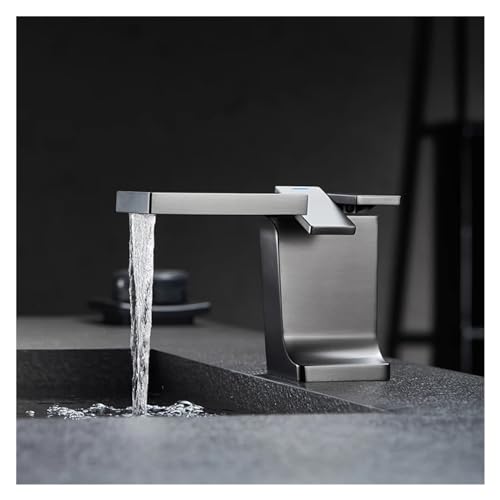 Grifo monomando de baño para eliminar salpicaduras en lavabo con latón de oro cepillado 5