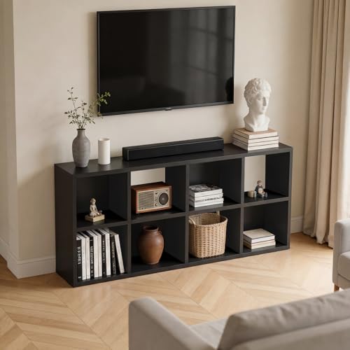 LUCKLIFE-8-Cube-Storage-Organizer-Stackable-Modular-Bookcase-Shelf-with-Vertical-or-Horizontal-Use-Fits-1111-Bins-Optional-Back-Panels-for-Living-Room-Office-Black