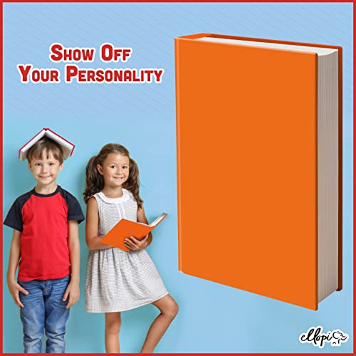 Easy Apply Stretchable Book Cover 1 Pack Orange. Jumbo Jacket Fits Most Hardcover Textbooks Up To 9" X 11". Adhesive-Free, Nylon Fabric Protectors. Washable And Reusable School Supply For Students #TOP1