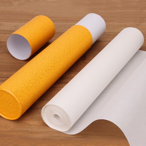 13.8 x 984 Artist Teabag Paper Roll - Wet Strength Mulberry Paper for Gelli Plate Printing Cyanotype Mixed Media Collage Origami Craft Projects - Semi-Transparent Art Supplies