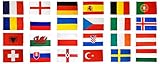 Flaggenfritze® Flaggen Set EM 2016-30 x 45 cm, alle 24 Nationen + gratis Sticker