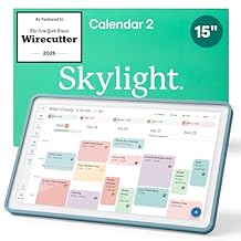 Skylight Calendar 2 - 15-inch Full HD Touchscreen Digital Calendar, Featured on Wirecutter - Wall Planner & Interactive Chore Chart, Smart Family Organizer, 16GB Storage, Wi-Fi, Wall Mount Included - Classic, Lagoon
