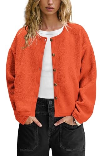 Image of Yanekop Womens Sherpa Jacket Button Down Fleece Winter Coat Fuzzy Jackets Chunky Cardigan Sweaters Open Knit Sweater