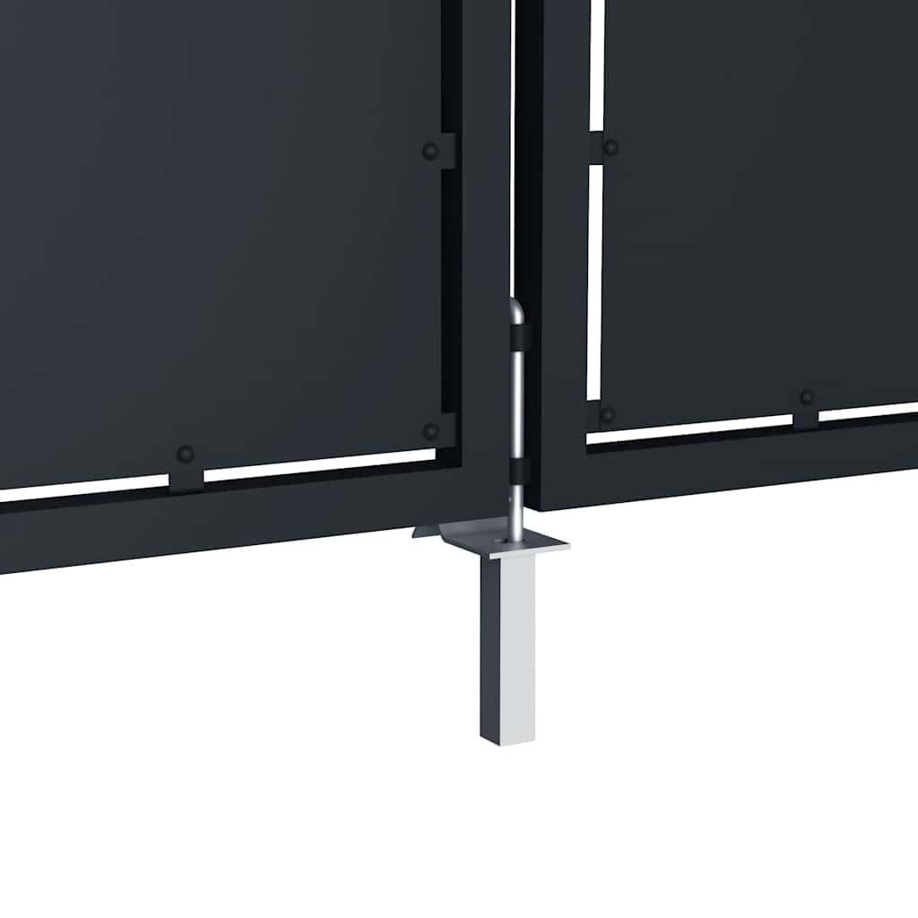 Brama ogrodowa ze stali 400 x 175 cm, antracytowa, z zamkiem i uchwytem, brama ogrodzeniowa do ogrodu, bramy podwórza i bramy wjazdowej, regulowana szerokość 409-414 cm zapewnia bezpieczne