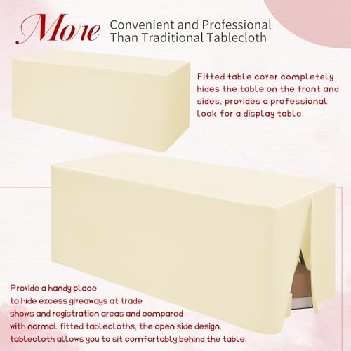Nappe pour réception et mariage beige lot de 2 nappe buffet table pliante 1m80 - 5