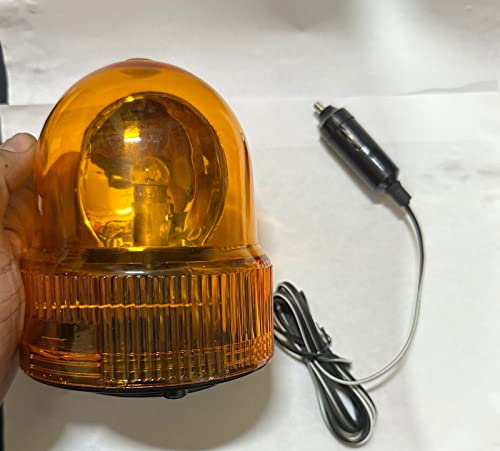 Image of AUTO MT YELLOW Revolving Lens Revolving Revolver Led Light Rotating Roof Warning Light With Magnetic Base Emergency Flashing For Car Fancy Lights
