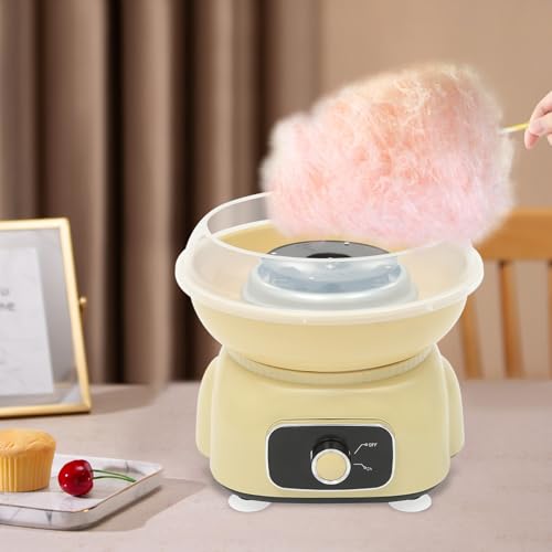 500W Klein Elektrischer Zuckerwattemaschine Set für Zuhause, Retro Cotton Candy Machine Zuckerwatte Maschine, Tragbar Gelb Zuckerwattemaschine Zuckerwattegerät Max. Temperatur: 180℃ – Bild 8