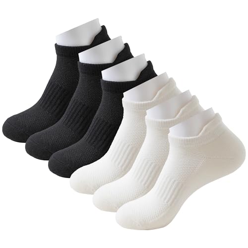 Men’s Boat Socks No Show Cotton Socks Low Cut Socks Casual Breathable 6-9 (6 Pairs)
