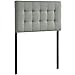 Modway Lily Tufted Linen Fabric Upholstered Twin Headboard in Gray
