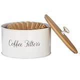 Senstap Coffee Filter Storage Holder, Basket Coffee Filters Container Case, Coffee Filter Dispenser for Counter, Coffee Bar Station Accessories Organizer White