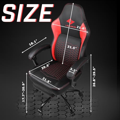 image for LEMBERI Big and Tall Gaming Chair 400lb Weight Capacity,Gamer Chairs f