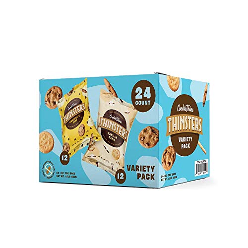 Image of THINSTERS Cookies Variety Pack, Chocolate Chip & Vanilla, 1oz (Pack Of 24), Non GMO, Peanut Free, Lunch Box, Snack Packs