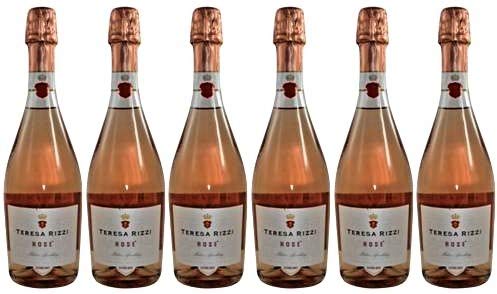 6 x Vino Spumante Rosé Extra Dry von Teresa Rizzi im Sparpack (6x0,75l), fruchtiger Rosé-Schaumwein aus Venetien