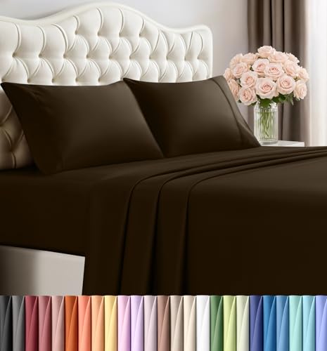 Utopia Bedding Parure de lit 4 pièces en Microfibre brossée pour Grand lit, résistante au rétrécissement et à la décoloration, Facile d'entretien (Grand...