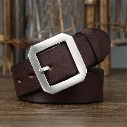 Men Leather Belt Solid Cowhide Copper Buckle Wild Classic2