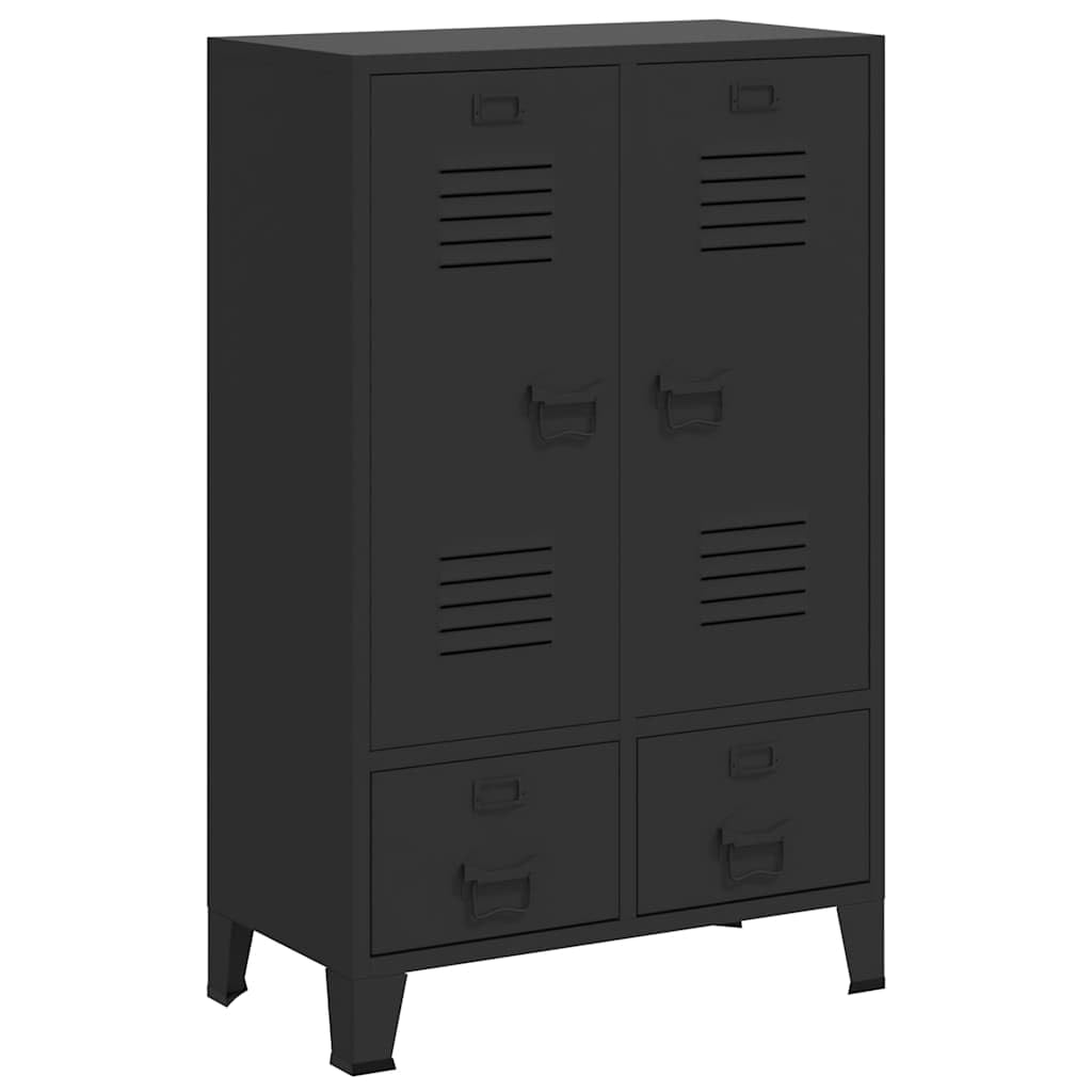 vidaXL Armadio in Metallo Stile Industriale 67x35x107cm Nero Schedario Ufficio