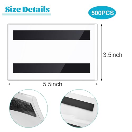 Ctosree 500 Pcs Magnetic Label Holder 5.5 x 3.5 Inches Pallet Rack Sign Holder Clear Plastic Protectors Magnetic Data Card Holders File Cabinet Labels for Metal Racks and Shelves Window by Ctosree - Image 2