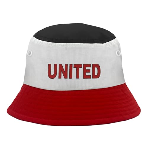 fan originals Tricolour Black White Red 'United' Text Bucket Hat M/L