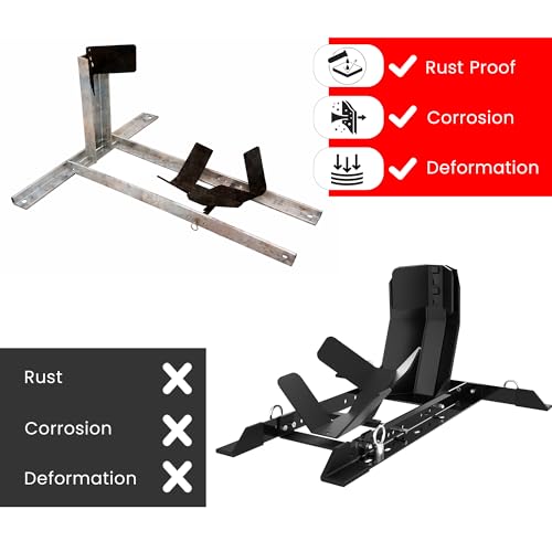 Image of GRAND PITSTOP Universal Wheel Chock for Motorcycle Stand for Trailer Completely Adjustable Detachable Foldable Wheel Chock (Black)
