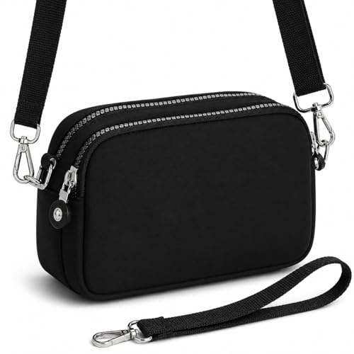 Bolsa Feminina Transversal Pequena Premium Casual Moderna Compacta Preta