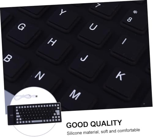 Image of Bluetooth Keyboard, Foldable, Soft Silicone Waterproof Dustproof, Quiet Design Ultra Lightweight, Thin Easy to Carry,Silicone Keyboard Compatible with Windows Android iOS Mac Black