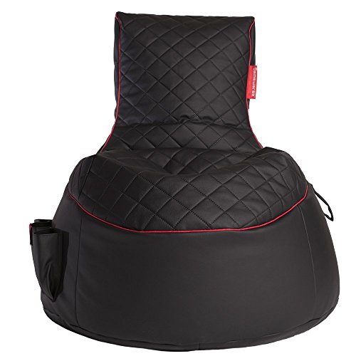 GAMEWAREZ Crimson Hurricane 2.0 Sitzsack – Gaming-Sitzsack mit Rückenlehne zum Zocken, praktische Seitentasche zur… – Bild 3