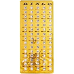 MR CHIPS Jam-Proof Finger Tip Master Bingo Card with Sliding Windows Large Cardboard Calling Cards Gold Rush Style